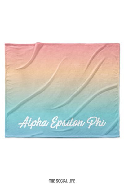 Alpha Epsilon Phi Rainbow Sherbet Velvet Plush Blanket