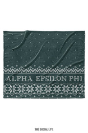 Alpha Epsilon Phi Snowflake Velvet Plush Blanket