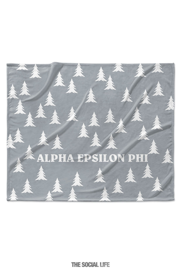Alpha Epsilon Phi Grey Pines Velvet Plush Blanket