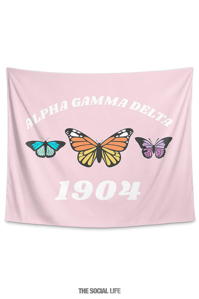 Alpha Gamma Delta Butterfly Tapestry