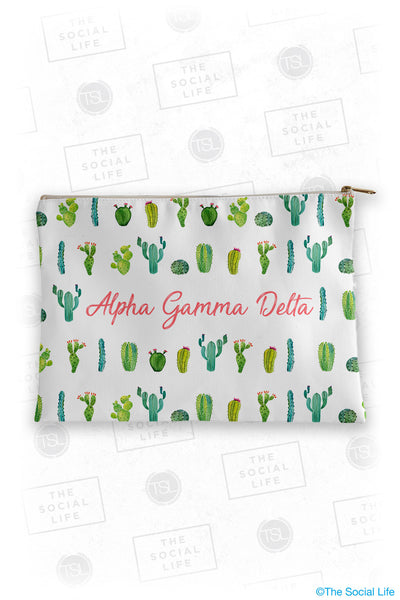 Alpha Gamma Delta Cacti Cosmetic Bag