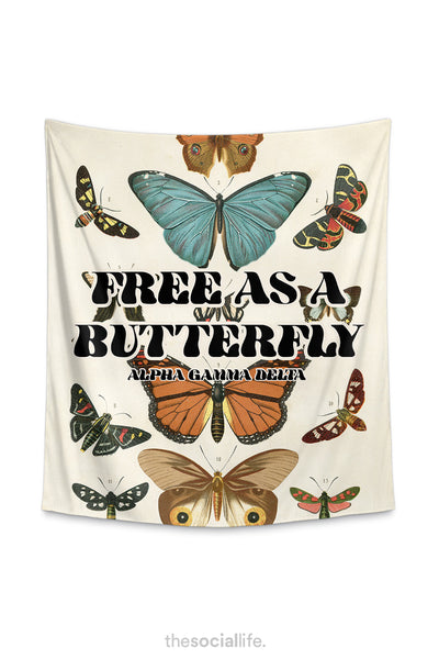 Alpha Gamma Delta Free as a Butterfly Tapestry