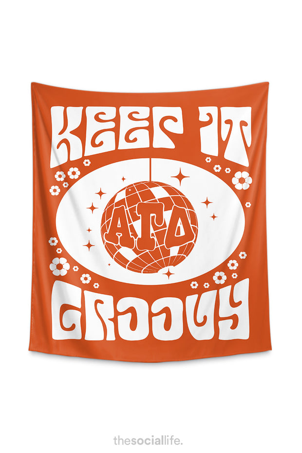 Alpha Gamma Delta Keep it Groovy Tapestry