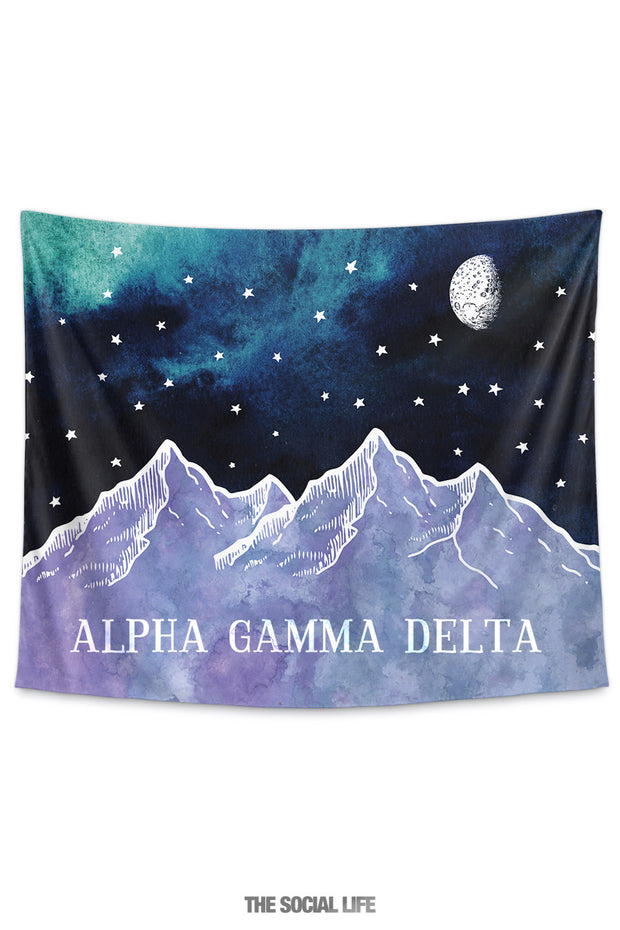 Alpha Gamma Delta Mountain Night Tapestry