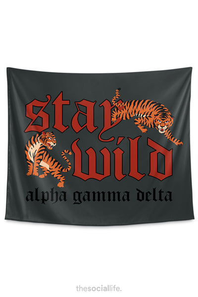 Alpha Gamma Delta Stay Wild Tapestry