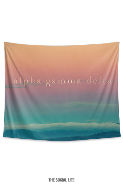 Alpha Gamma Delta Sunset Tapestry