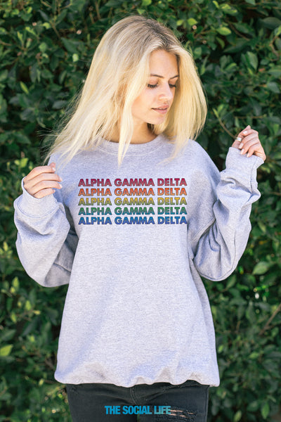 Alpha Gamma Delta Technicolor Crewneck