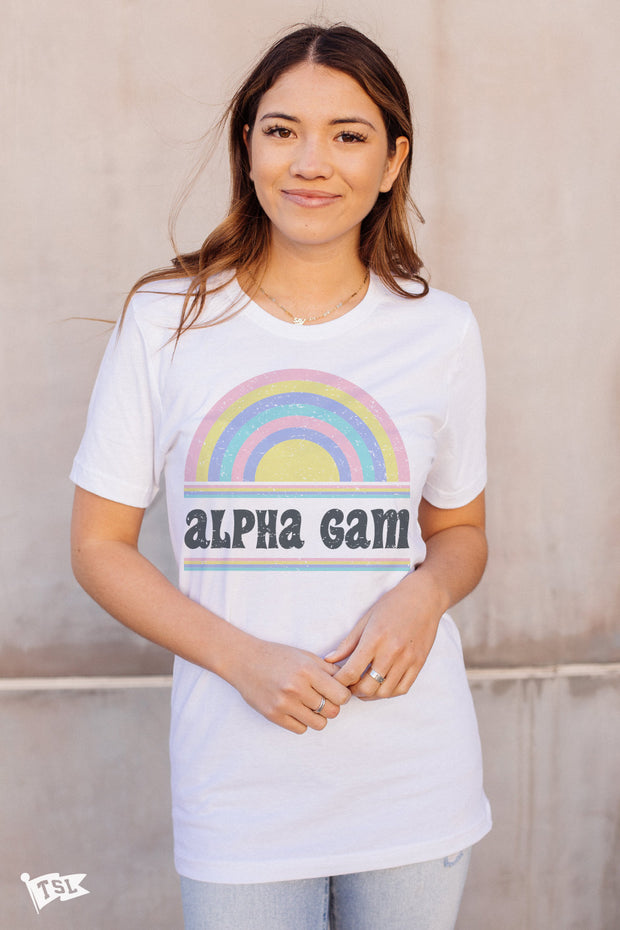 Alpha Gamma Delta Vintage Rainbow Tee