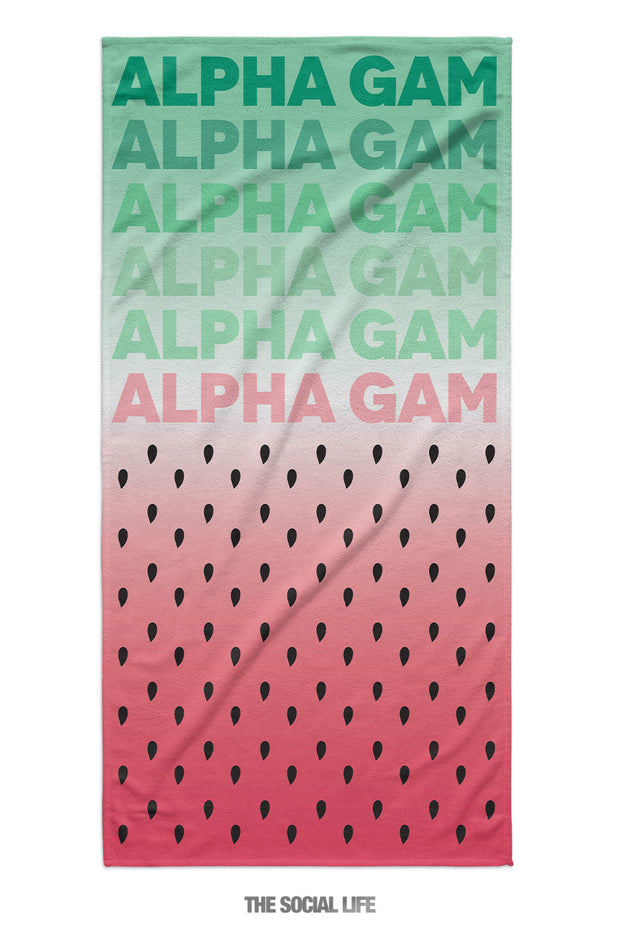 Alpha Gamma Delta Watermelon Towel