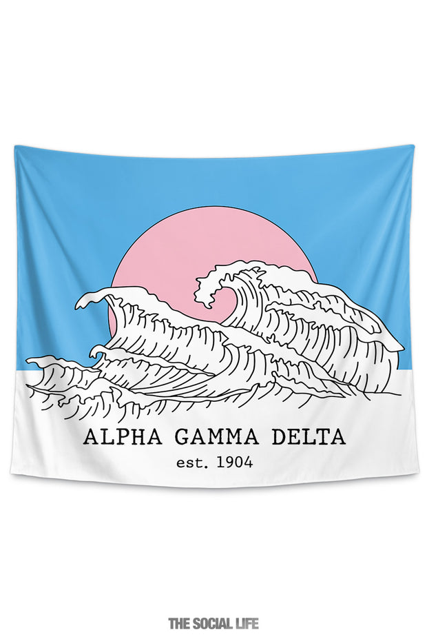 Alpha Gamma Delta Wavin' Tapestry