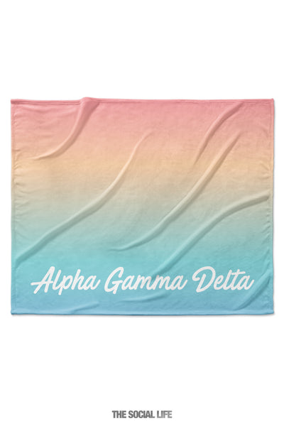 Alpha Gamma Delta Rainbow Sherbet Velvet Plush Blanket