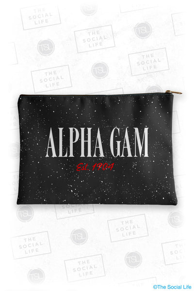 Alpha Gamma Delta Speckle Cosmetic Bag