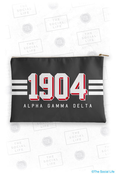 Alpha Gamma Delta Varsity Cosmetic Bag
