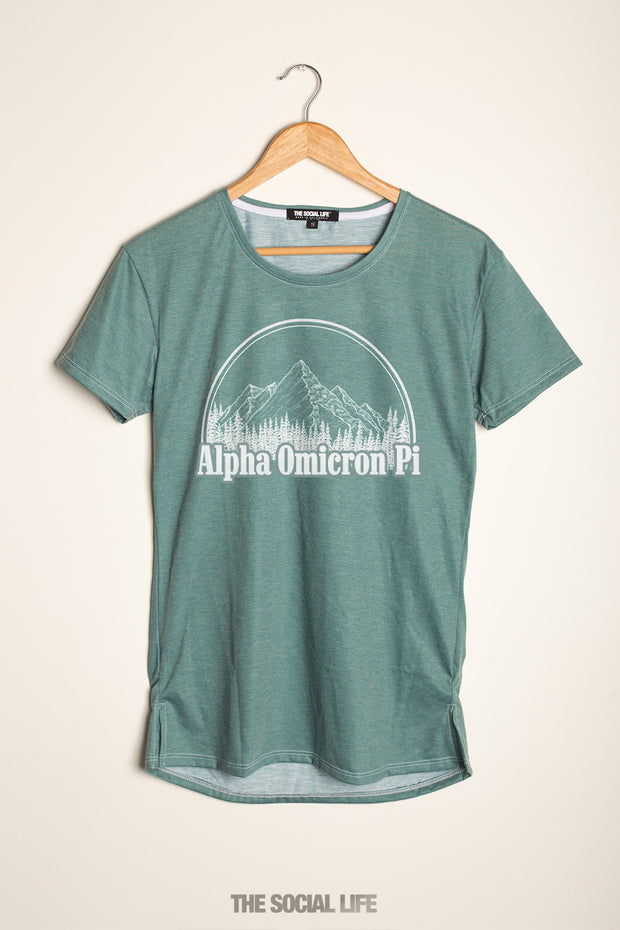 Alpha Omicron Pi Forest Scoop Tee