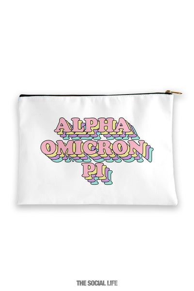 Alpha Omicron Pi Retro Cosmetic Bag