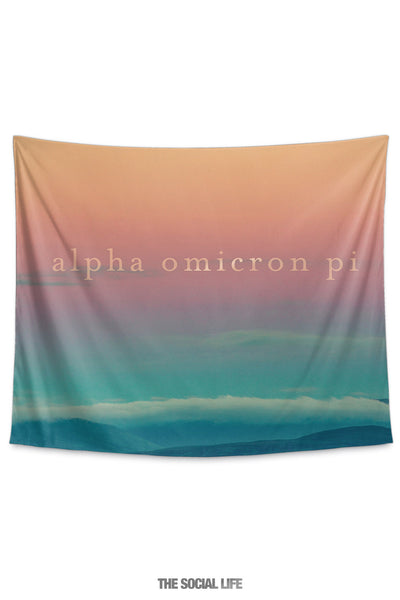 Alpha Omicron Pi Sunset Tapestry