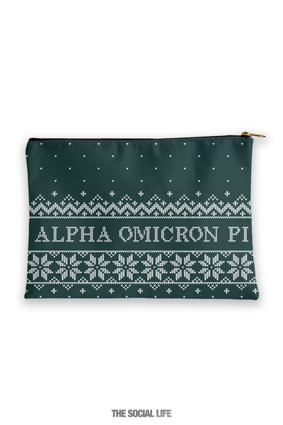 Alpha Omicron Pi Holiday Cosmetic Bag
