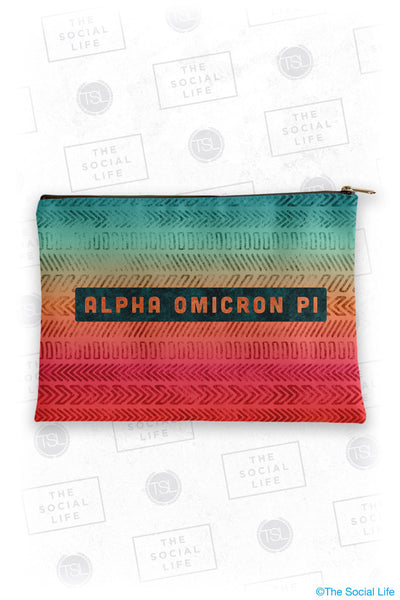 Alpha Omicron Pi Tribal Cosmetic Bag