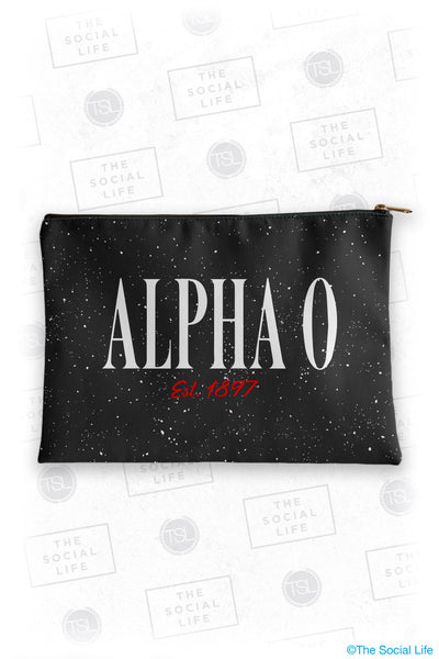 Alpha Omicron Pi Speckle Cosmetic Bag