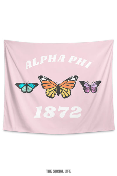 Alpha Phi Butterfly Tapestry
