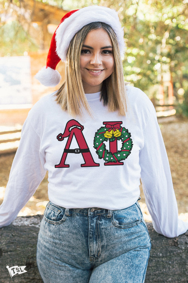 Alpha Phi Holiday Letter Long Sleeve