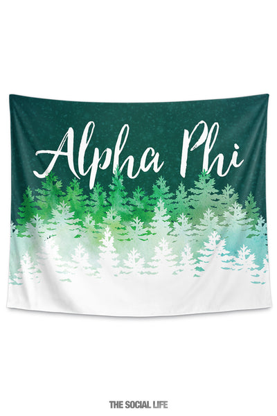 Alpha Phi Cascading Pines Tapestry