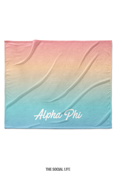 Alpha Phi Rainbow Sherbet Velvet Plush Blanket
