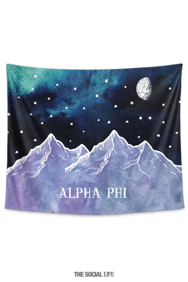 Alpha Phi Mountain Night Tapestry