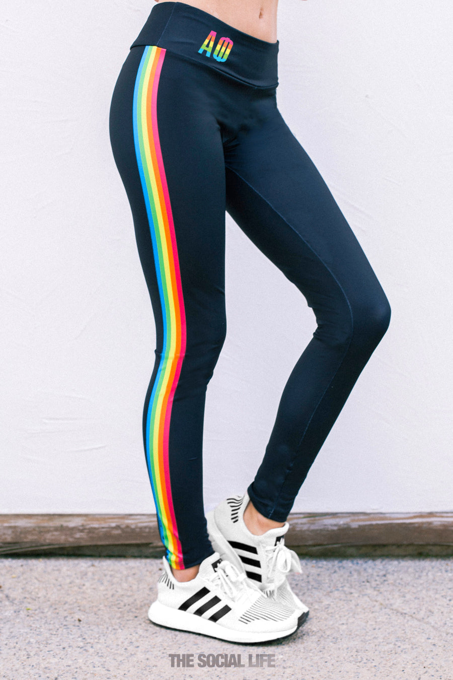 Leggings with stripe down the clearance side