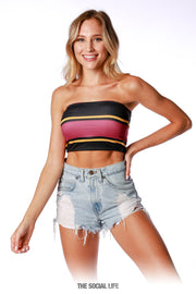 Game Day Tube Top (Reversible) - Black / Maroon / Gold