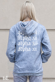 Alpha Xi Delta Mineral Wash Butterfly Hoodie