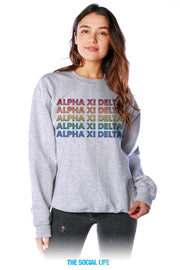 Alpha Xi Delta Technicolor Crewneck