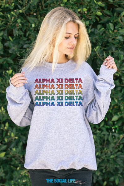 Alpha Xi Delta Technicolor Crewneck