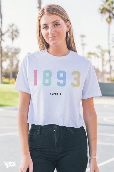Alpha Xi Delta Varsity Oversized Crop