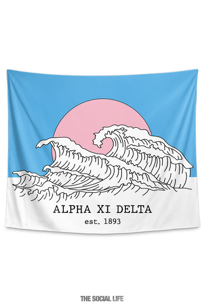 Alpha Xi Delta Wavin' Tapestry