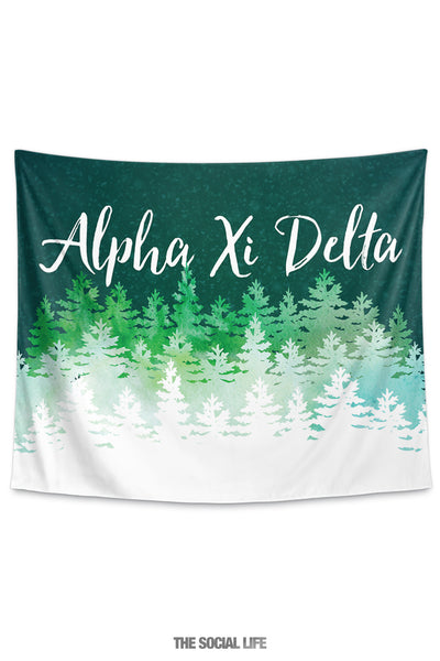 Alpha Xi Delta Cascading Pines Tapestry