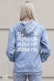 Alpha Chi Omega Mineral Wash Butterfly Hoodie