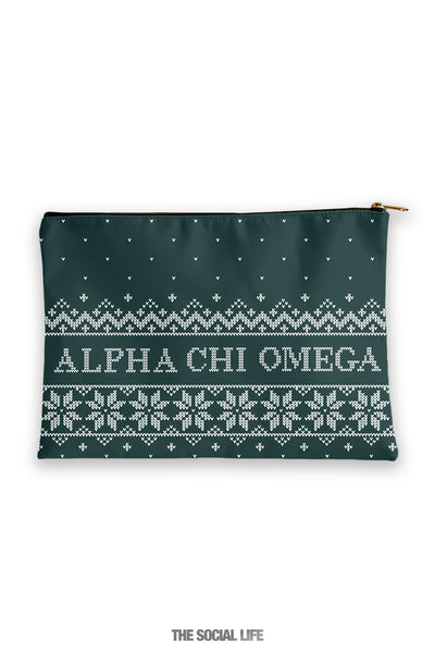 Alpha Chi Omega Holiday Cosmetic Bag