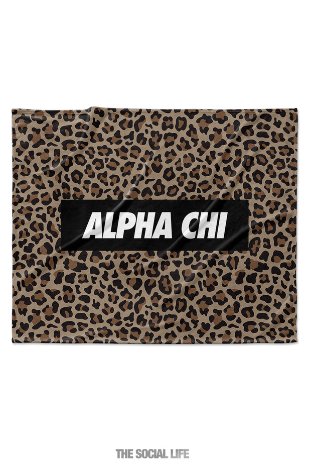 Alpha Chi Omega Leopard Blanket