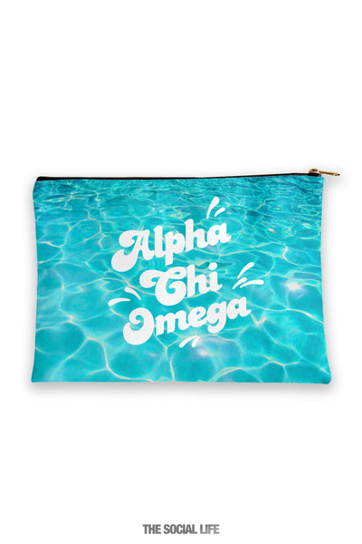 Alpha Chi Omega Pool Water Cosmetic Bag