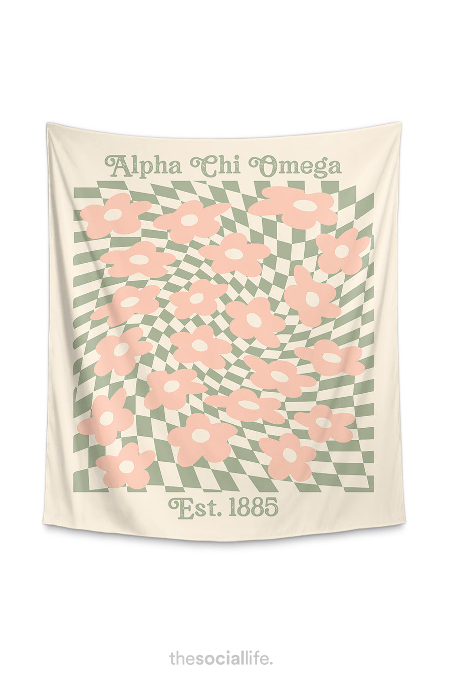 Alpha Chi Omega Retro Flower Tapestry