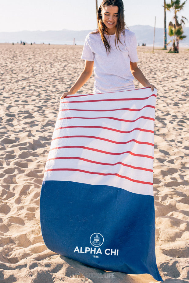 Alpha Chi Omega Sailor Striped Towel