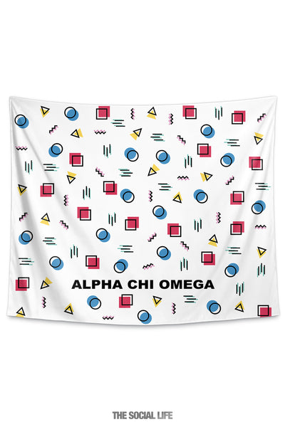 Alpha Chi Omega Squigglies Tapestry