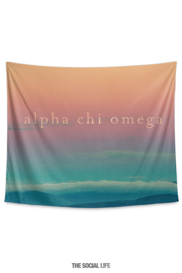 Alpha Chi Omega Sunset Tapestry