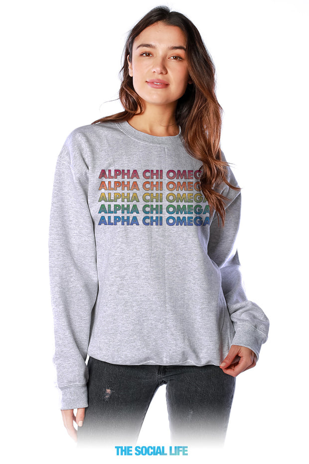 Alpha Chi Omega Technicolor Crewneck