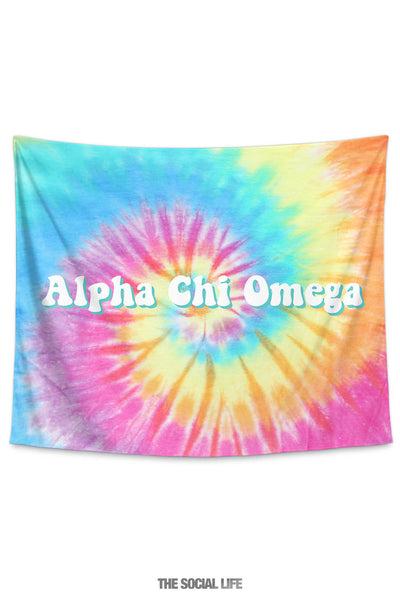 Alpha Chi Omega Tie Dye Tapestry