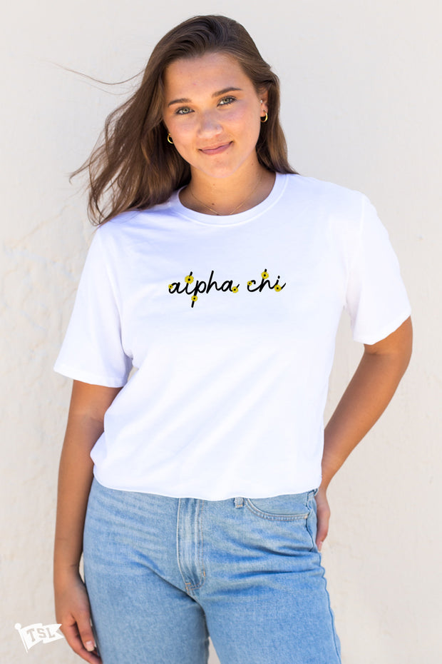 Alpha Chi Omega Wild Flower Oversized Boxy Tee – The Social Life