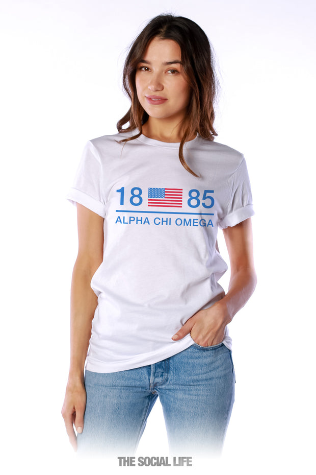 Alpha Chi Omega 1885 USA Tee
