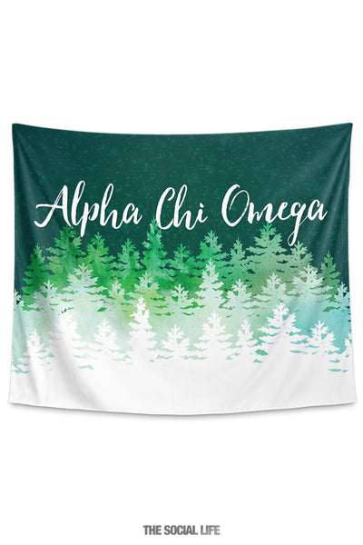 Alpha Chi Omega Cascading Pines Tapestry