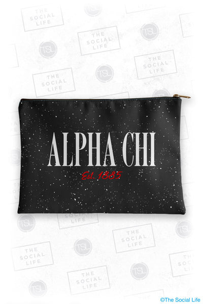 Alpha Chi Omega Speckle Cosmetic Bag